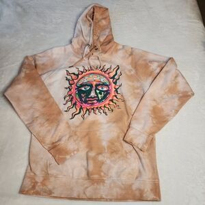 Sublime Tie Dyed Hoodie With Sun Logo Graphics Size Medium